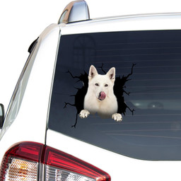 Husky Dog Crack Sticker Cute For Mother Day Car Vinyl Decal Sticker Window Decals, Peel and Stick Wall Decals