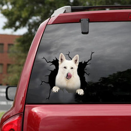 Husky Dog Crack Sticker Cute For Mother Day Car Vinyl Decal Sticker Window Decals, Peel and Stick Wall Decals 18x18IN 2PCS