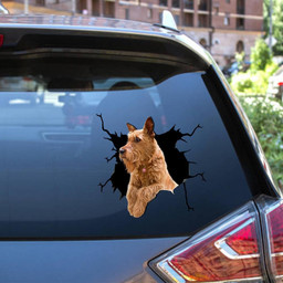 Irish Terrier Crack Window Decal Custom 3d Car Decal Vinyl Aesthetic Decal Funny Stickers Cute Gift Ideas Ae10671 Car Vinyl Decal Sticker Window Decals, Peel and Stick Wall Decals 12x12IN 2PCS