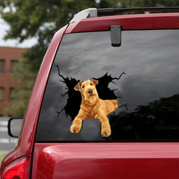 Irish Terrier Crack Sticker Birthday Gifts For Dad Car Vinyl Decal Sticker Window Decals, Peel and Stick Wall Decals 18x18IN 2PCS