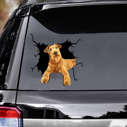 Irish Terrier Crack Sticker Birthday Gifts For Dad Car Vinyl Decal Sticker Window Decals, Peel and Stick Wall Decals