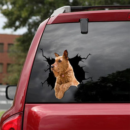 Irish Terrier Crack Window Decal Custom 3d Car Decal Vinyl Aesthetic Decal Funny Stickers Cute Gift Ideas Ae10671 Car Vinyl Decal Sticker Window Decals, Peel and Stick Wall Decals 18x18IN 2PCS