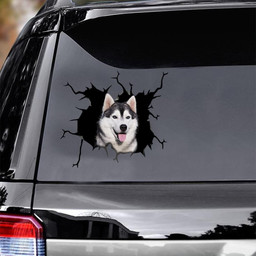 Husky Sibir Crack Window Decal Custom 3d Car Decal Vinyl Aesthetic Decal Funny Stickers Home Decor Gift Ideas Car Vinyl Decal Sticker Window Decals, Peel and Stick Wall Decals