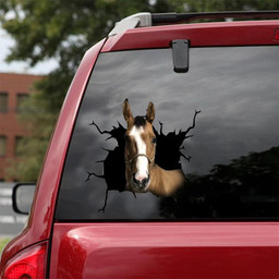 Horse Crack Decal Items Super Cute Anime Farher Day Car Vinyl Decal Sticker Window Decals, Peel and Stick Wall Decals 18x18IN 2PCS