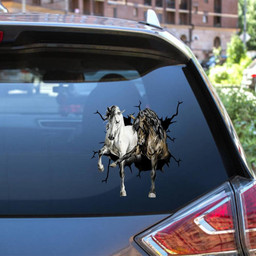 Horse Crack Window Decal Custom 3d Car Decal Vinyl Aesthetic Decal Funny Stickers Cute Gift Ideas Ae10662 Car Vinyl Decal Sticker Window Decals, Peel and Stick Wall Decals 12x12IN 2PCS