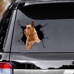Irish Terrier Crack Window Decal Custom 3d Car Decal Vinyl Aesthetic Decal Funny Stickers Cute Gift Ideas Ae10671 Car Vinyl Decal Sticker Window Decals, Peel and Stick Wall Decals