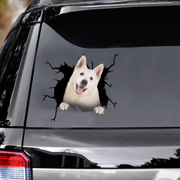 Husky Dog Crack Sticker Funny For Dog Lover Car Vinyl Decal Sticker Window Decals, Peel and Stick Wall Decals