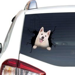 Husky Dog Crack Sticker Funny For Dog Lover Car Vinyl Decal Sticker Window Decals, Peel and Stick Wall Decals