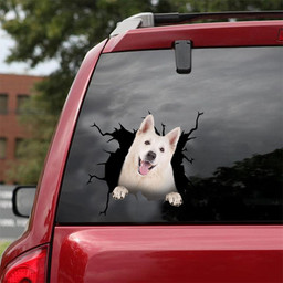 Husky Dog Crack Sticker Funny For Dog Lover Car Vinyl Decal Sticker Window Decals, Peel and Stick Wall Decals 18x18IN 2PCS