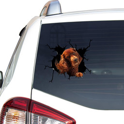 Irish Setters Crack Window Decal Custom 3d Car Decal Vinyl Aesthetic Decal Funny Stickers Home Decor Gift Ideas Car Vinyl Decal Sticker Window Decals, Peel and Stick Wall Decals