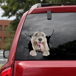 Irish Wolfhound Crack Window Decal Custom 3d Car Decal Vinyl Aesthetic Decal Funny Stickers Cute Gift Ideas Ae10676 Car Vinyl Decal Sticker Window Decals, Peel and Stick Wall Decals 18x18IN 2PCS