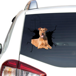 Irish Terrier Crack Window Decal Custom 3d Car Decal Vinyl Aesthetic Decal Funny Stickers Home Decor Gift Ideas Car Vinyl Decal Sticker Window Decals, Peel and Stick Wall Decals