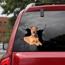 Irish Terrier Crack Window Decal Custom 3d Car Decal Vinyl Aesthetic Decal Funny Stickers Home Decor Gift Ideas Car Vinyl Decal Sticker Window Decals, Peel and Stick Wall Decals 18x18IN 2PCS