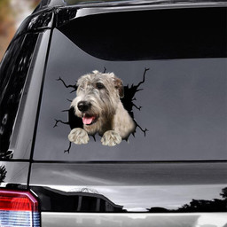 Irish Wolfhound Crack Window Decal Custom 3d Car Decal Vinyl Aesthetic Decal Funny Stickers Cute Gift Ideas Ae10673 Car Vinyl Decal Sticker Window Decals, Peel and Stick Wall Decals