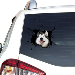 Husky Sibir Crack Window Decal Custom 3d Car Decal Vinyl Aesthetic Decal Funny Stickers Cute Gift Ideas Ae10664 Car Vinyl Decal Sticker Window Decals, Peel and Stick Wall Decals