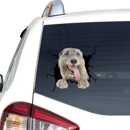 Irish Wolfhound Crack Window Decal Custom 3d Car Decal Vinyl Aesthetic Decal Funny Stickers Cute Gift Ideas Ae10676 Car Vinyl Decal Sticker Window Decals, Peel and Stick Wall Decals