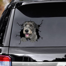 Irish Wolfhound Crack Window Decal Custom 3d Car Decal Vinyl Aesthetic Decal Funny Stickers Cute Gift Ideas Ae10675 Car Vinyl Decal Sticker Window Decals, Peel and Stick Wall Decals