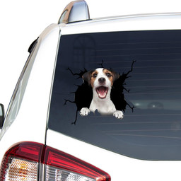 Jack Russell Terrier Dog Breeds Dogs Puppy Crack Window Decal Custom 3d Car Decal Vinyl Aesthetic Decal Funny Stickers Cute Gift Ideas Ae10692 Car Vinyl Decal Sticker Window Decals, Peel and Stick Wall Decals