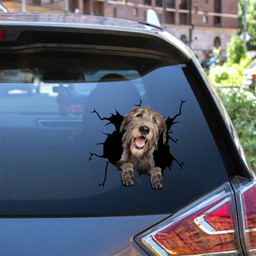 Irish Wolfhounds Crack Window Decal Custom 3d Car Decal Vinyl Aesthetic Decal Funny Stickers Home Decor Gift Ideas Car Vinyl Decal Sticker Window Decals, Peel and Stick Wall Decals 12x12IN 2PCS