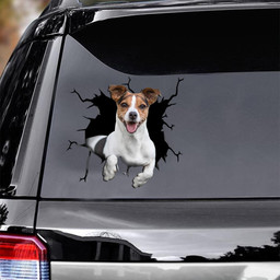Jack Russell Terrier Dog Breeds Dogs Puppy Crack Window Decal Custom 3d Car Decal Vinyl Aesthetic Decal Funny Stickers Cute Gift Ideas Ae10688 Car Vinyl Decal Sticker Window Decals, Peel and Stick Wall Decals