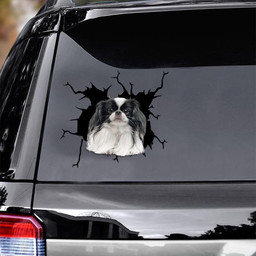 Japanese Chin Crack Window Decal Custom 3d Car Decal Vinyl Aesthetic Decal Funny Stickers Home Decor Gift Ideas Car Vinyl Decal Sticker Window Decals, Peel and Stick Wall Decals