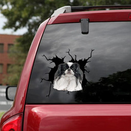 Japanese Chin Crack Window Decal Custom 3d Car Decal Vinyl Aesthetic Decal Funny Stickers Home Decor Gift Ideas Car Vinyl Decal Sticker Window Decals, Peel and Stick Wall Decals 18x18IN 2PCS
