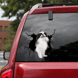 Japanese Chin Crack Window Decal Custom 3d Car Decal Vinyl Aesthetic Decal Funny Stickers Cute Gift Ideas Ae10699 Car Vinyl Decal Sticker Window Decals, Peel and Stick Wall Decals 18x18IN 2PCS
