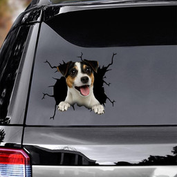Jack Russell Terrier Dog Breeds Dogs Puppy Crack Window Decal Custom 3d Car Decal Vinyl Aesthetic Decal Funny Stickers Cute Gift Ideas Ae10694 Car Vinyl Decal Sticker Window Decals, Peel and Stick Wall Decals