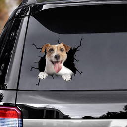 Jack Russell Terrier Dog Breeds Dogs Puppy Crack Window Decal Custom 3d Car Decal Vinyl Aesthetic Decal Funny Stickers Cute Gift Ideas Ae10690 Car Vinyl Decal Sticker Window Decals, Peel and Stick Wall Decals