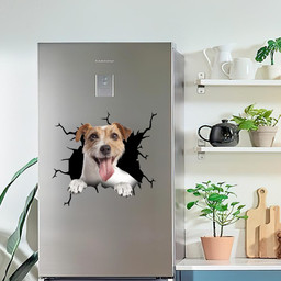Jack Russell Terrier Dog Breeds Dogs Puppy Crack Window Decal Custom 3d Car Decal Vinyl Aesthetic Decal Funny Stickers Cute Gift Ideas Ae10690 Car Vinyl Decal Sticker Window Decals, Peel and Stick Wall Decals