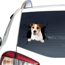 Jack Russell Terrier Dog Breeds Dogs Puppy Crack Window Decal Custom 3d Car Decal Vinyl Aesthetic Decal Funny Stickers Cute Gift Ideas Ae10689 Car Vinyl Decal Sticker Window Decals, Peel and Stick Wall Decals