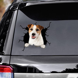 Jack Russell Terrier Dog Breeds Dogs Puppy Crack Window Decal Custom 3d Car Decal Vinyl Aesthetic Decal Funny Stickers Cute Gift Ideas Ae10689 Car Vinyl Decal Sticker Window Decals, Peel and Stick Wall Decals