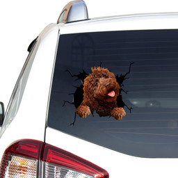 Labradoodle Dog Breeds Dogs Puppy Crack Window Decal Custom 3d Car Decal Vinyl Aesthetic Decal Funny Stickers Cute Gift Ideas Ae10709 Car Vinyl Decal Sticker Window Decals, Peel and Stick Wall Decals