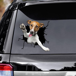 Jack Russell Terrier Dog Breeds Dogs Puppy Crack Window Decal Custom 3d Car Decal Vinyl Aesthetic Decal Funny Stickers Cute Gift Ideas Ae10697 Car Vinyl Decal Sticker Window Decals, Peel and Stick Wall Decals