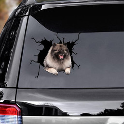 Keeshond Crack Window Decal Custom 3d Car Decal Vinyl Aesthetic Decal Funny Stickers Cute Gift Ideas Ae10704 Car Vinyl Decal Sticker Window Decals, Peel and Stick Wall Decals