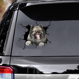 Keeshond Crack Window Decal Custom 3d Car Decal Vinyl Aesthetic Decal Funny Stickers Home Decor Gift Ideas Car Vinyl Decal Sticker Window Decals, Peel and Stick Wall Decals