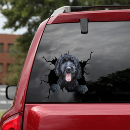 Labradoodle Dog Breeds Dogs Puppy Crack Window Decal Custom 3d Car Decal Vinyl Aesthetic Decal Funny Stickers Cute Gift Ideas Ae10711 Car Vinyl Decal Sticker Window Decals, Peel and Stick Wall Decals 18x18IN 2PCS