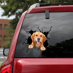 Labrador Dog Breeds Dogs Crack Cute Gift Sets For Women Car Vinyl Decal Sticker Window Decals, Peel and Stick Wall Decals 18x18IN 2PCS