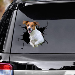 Jack Russell Crack Window Decal Custom 3d Car Decal Vinyl Aesthetic Decal Funny Stickers Cute Gift Ideas Ae10685 Car Vinyl Decal Sticker Window Decals, Peel and Stick Wall Decals