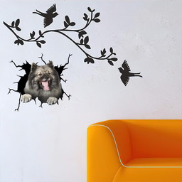 Keeshond Crack Window Decal Custom 3d Car Decal Vinyl Aesthetic Decal Funny Stickers Home Decor Gift Ideas Car Vinyl Decal Sticker Window Decals, Peel and Stick Wall Decals