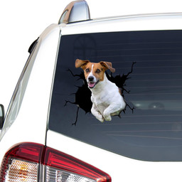 Jack Russell Crack Window Decal Custom 3d Car Decal Vinyl Aesthetic Decal Funny Stickers Cute Gift Ideas Ae10685 Car Vinyl Decal Sticker Window Decals, Peel and Stick Wall Decals