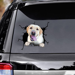 Labrador Dog Breeds Dogs Crack Sticker Box Cute A Custom Made Stickers Gift Sets For Women Car Vinyl Decal Sticker Window Decals, Peel and Stick Wall Decals