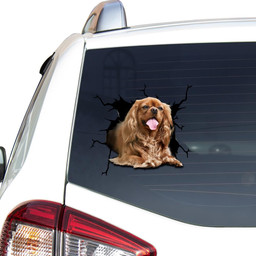 King Charles Spaniel Crack Window Decal Custom 3d Car Decal Vinyl Aesthetic Decal Funny Stickers Cute Gift Ideas Ae10707 Car Vinyl Decal Sticker Window Decals, Peel and Stick Wall Decals