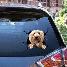 Labradoodle Dog Breeds Dogs Puppy Crack Window Decal Custom 3d Car Decal Vinyl Aesthetic Decal Funny Stickers Cute Gift Ideas Ae10716 Car Vinyl Decal Sticker Window Decals, Peel and Stick Wall Decals 12x12IN 2PCS