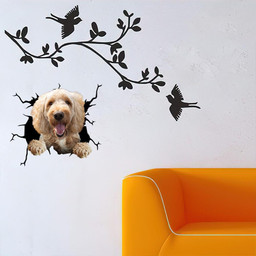Labradoodle Dog Breeds Dogs Puppy Crack Window Decal Custom 3d Car Decal Vinyl Aesthetic Decal Funny Stickers Cute Gift Ideas Ae10716 Car Vinyl Decal Sticker Window Decals, Peel and Stick Wall Decals