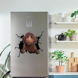 Labradoodle Dog Breeds Dogs Puppy Crack Window Decal Custom 3d Car Decal Vinyl Aesthetic Decal Funny Stickers Home Decor Gift Ideas Car Vinyl Decal Sticker Window Decals, Peel and Stick Wall Decals