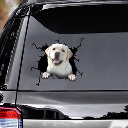 Labrador Dog Breeds Dogs Puppy Crack Window Decal Custom 3d Car Decal Vinyl Aesthetic Decal Funny Stickers Cute Gift Ideas Ae10724 Car Vinyl Decal Sticker Window Decals, Peel and Stick Wall Decals