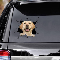 Labrador Dog Breeds Dogs Puppy Crack Window Decal Custom 3d Car Decal Vinyl Aesthetic Decal Funny Stickers Cute Gift Ideas Ae10732 Car Vinyl Decal Sticker Window Decals, Peel and Stick Wall Decals