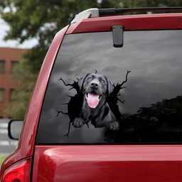 Labrador Dog Breeds Dogs Puppy Crack Window Decal Custom 3d Car Decal Vinyl Aesthetic Decal Funny Stickers Cute Gift Ideas Ae10730 Car Vinyl Decal Sticker Window Decals, Peel and Stick Wall Decals 18x18IN 2PCS