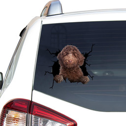 Labradoodle Dog Breeds Dogs Puppy Crack Window Decal Custom 3d Car Decal Vinyl Aesthetic Decal Funny Stickers Home Decor Gift Ideas Car Vinyl Decal Sticker Window Decals, Peel and Stick Wall Decals